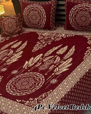 4Pc Velvet Jaquard Bedsheet