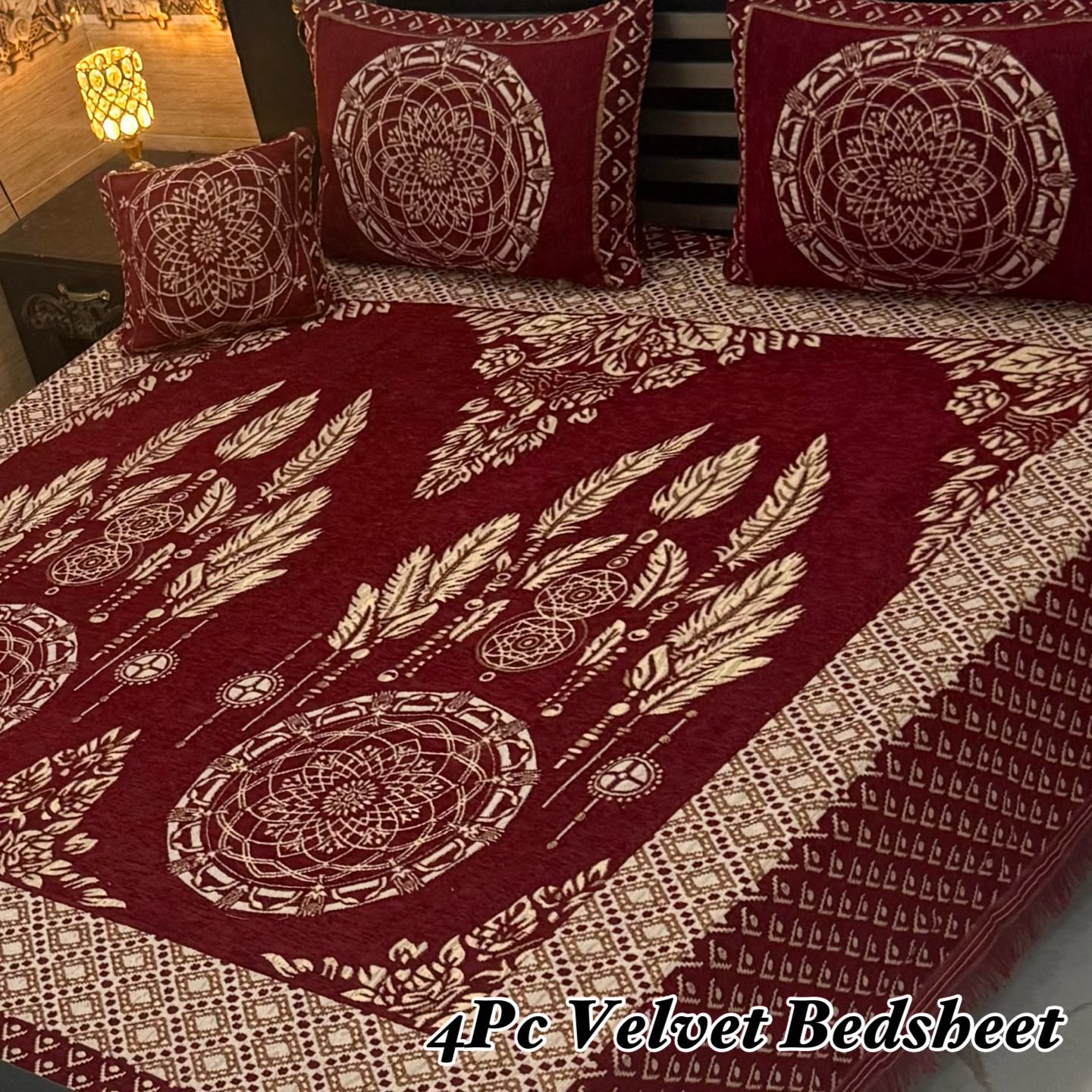 4Pc Velvet Jaquard Bedsheet