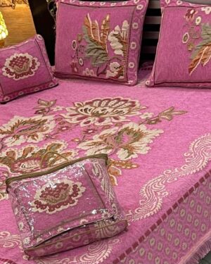 Luxury Floral Tapestry Velvet Bedspread Set