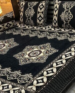 Royal Traditional Mandala Embossed Velvet Bedspread Set