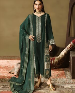 Royal Emerald Embroidered Velvet Suit